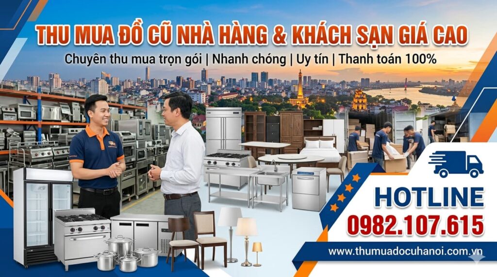 Thu mua đồ cũ nhà hàng, khách sạn, quán ăn Hà Nội giá cao tận nơi