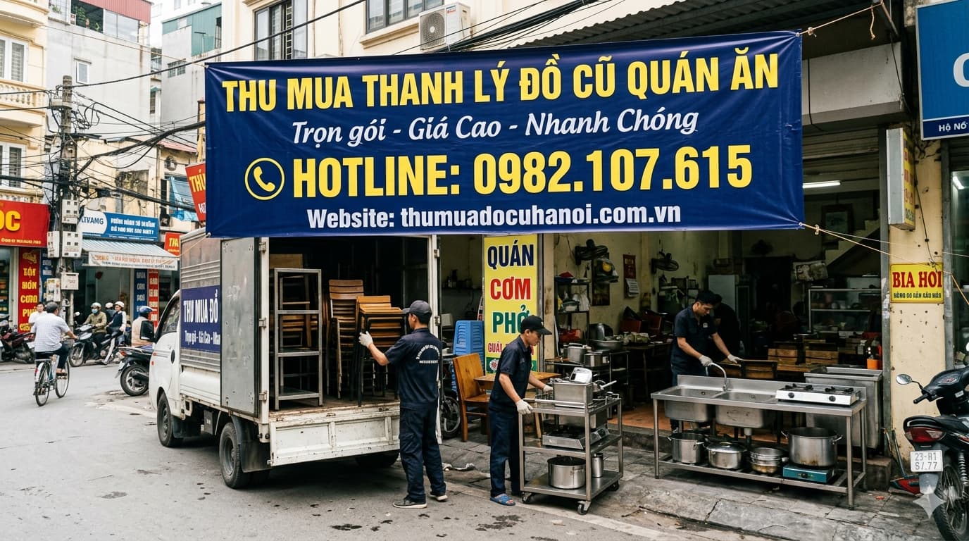 Thu mua đồ cũ nhà hàng, khá quán ăn Hà Nội giá cao tận nơi