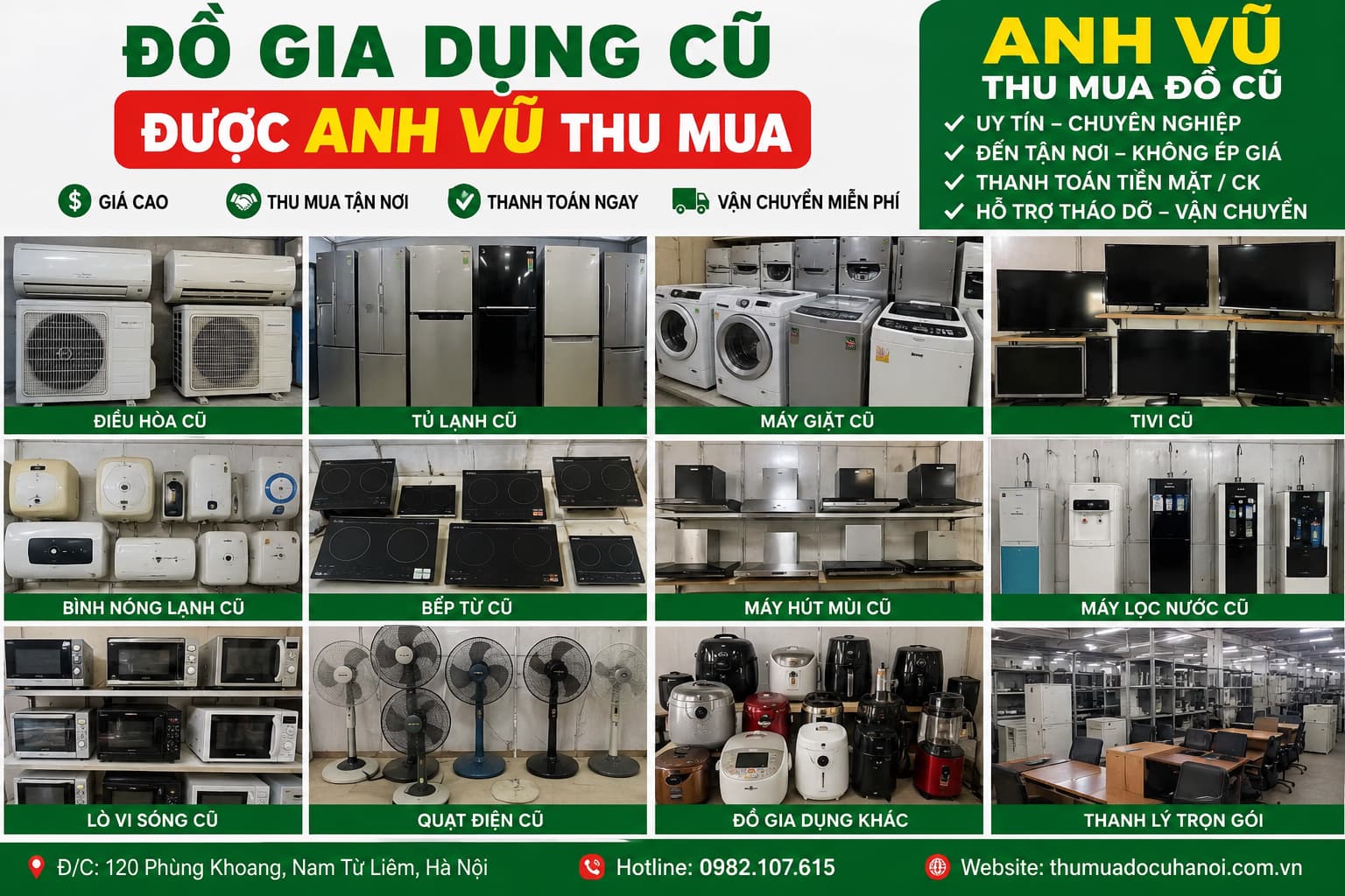 Thu Mua Đồ Gia Dụng Cũ Hà Nội Giá Cao | Nhận Mọi Loại Đồ Gia Đình