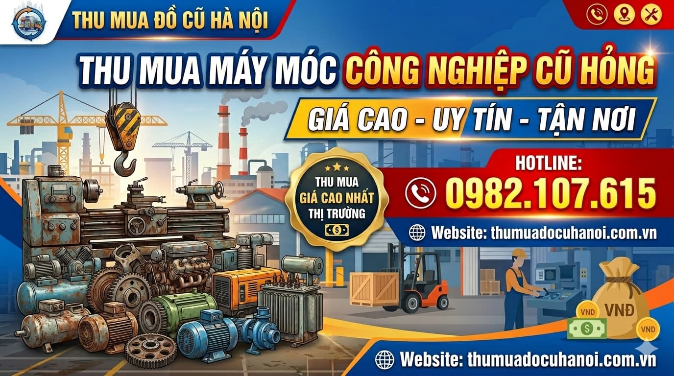 Thu mua máy móc cũ, máy cơ khí, công nghiệp, máy xây dựng Hà Nội giá cao
