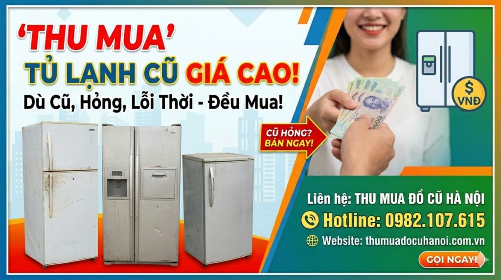 Thu Mua Tủ Lạnh Cũ Hỏng Hà Nội Giá Cao- Đến Nhanh 30p