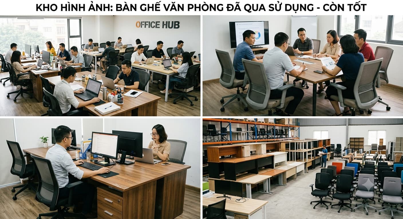 Thu mua bàn ghế văn phòng cũ Hà Nội giá cao Thanh lý nhanh tận nơi