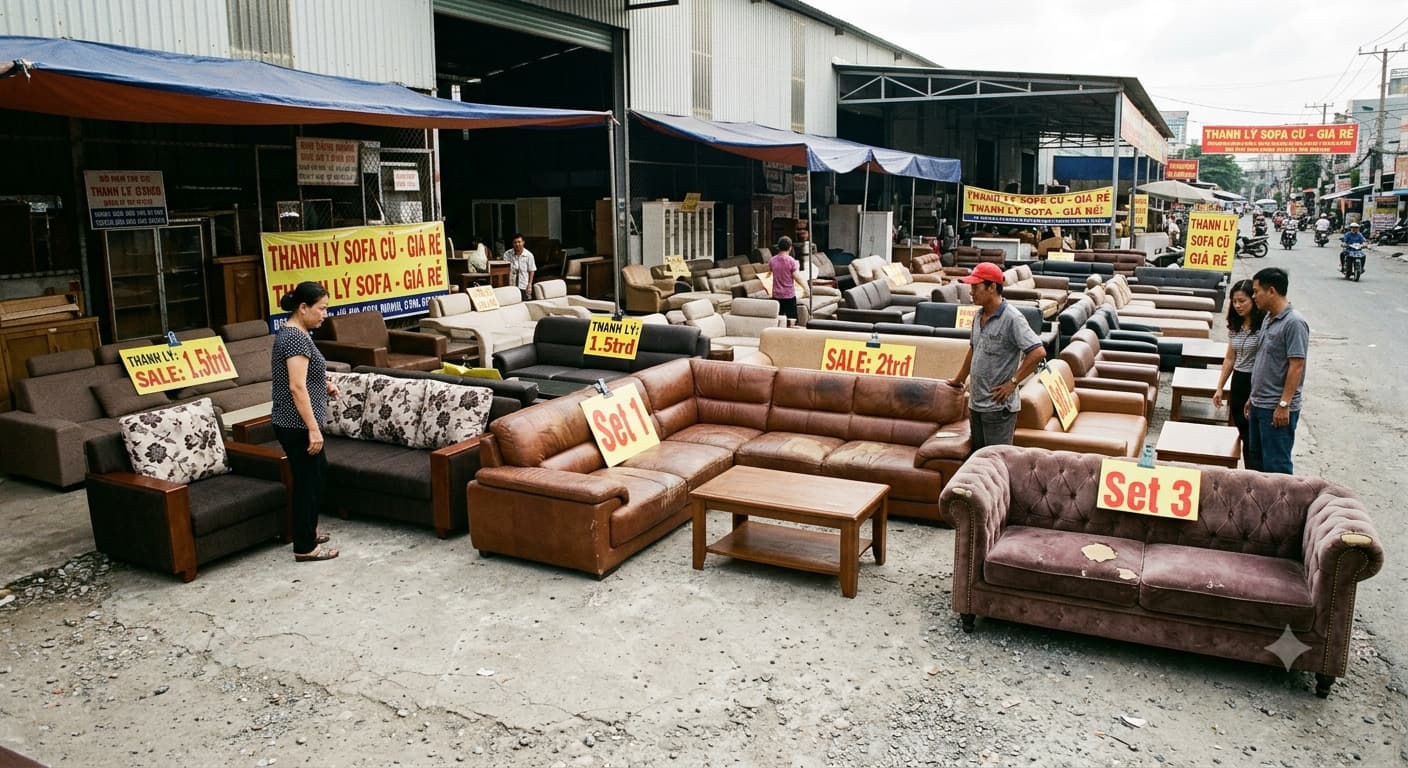 Thanh lý sofa cũ Hà Nội giá tốt