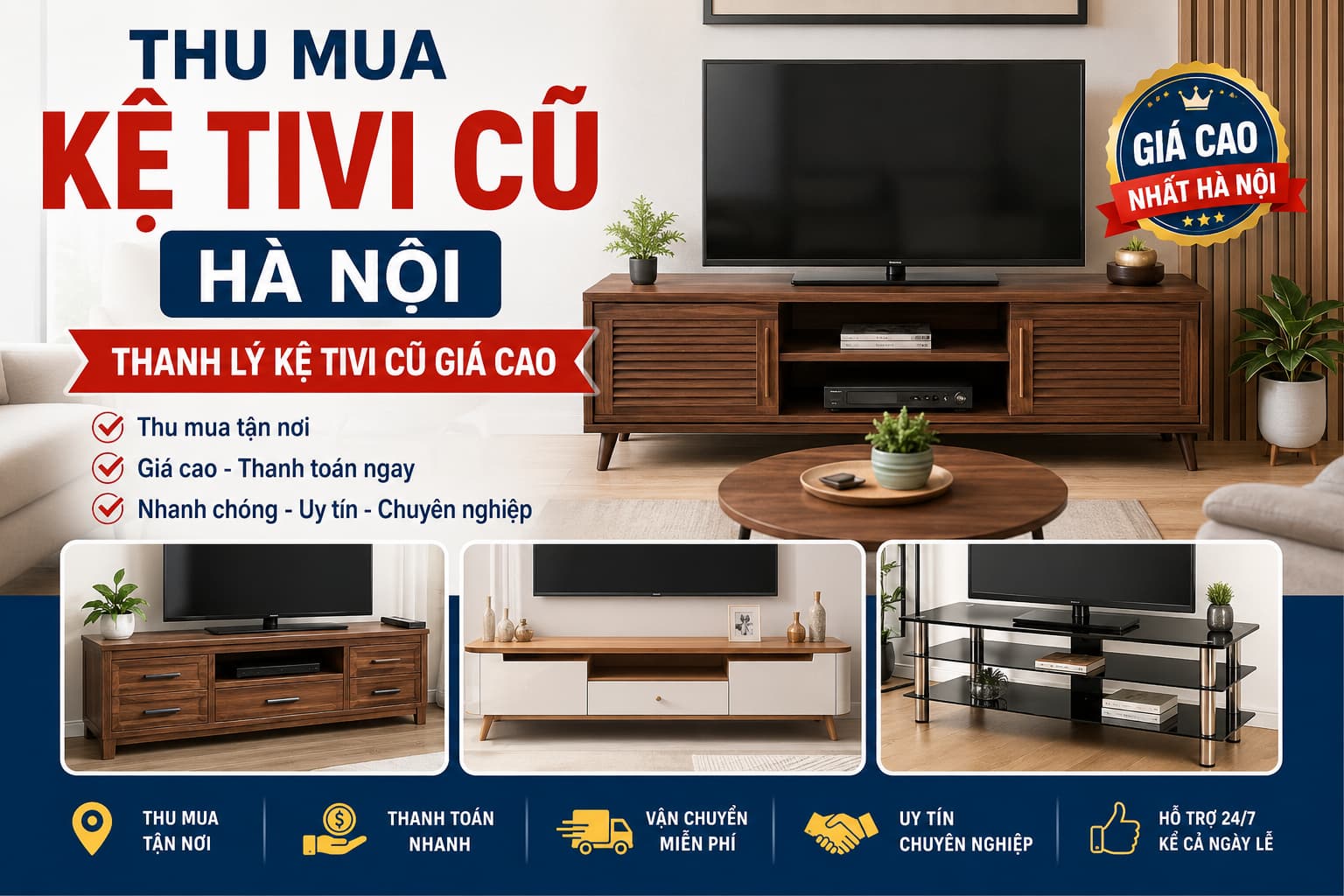 Thu Mua Kệ Tivi Cũ Hà Nội Giá Cao, Thanh Lý Kệ Tivi chỉ 1 cuộc gọi