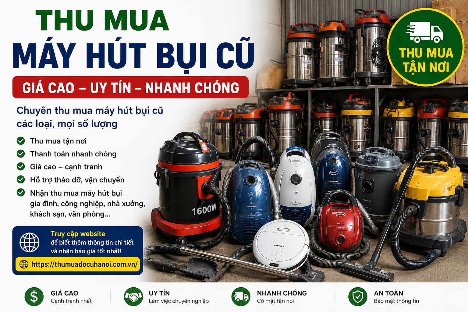 Thu Mua Máy Hút Bụi Cũ Hà Nội Định Giá Chuẩn UY TÍN