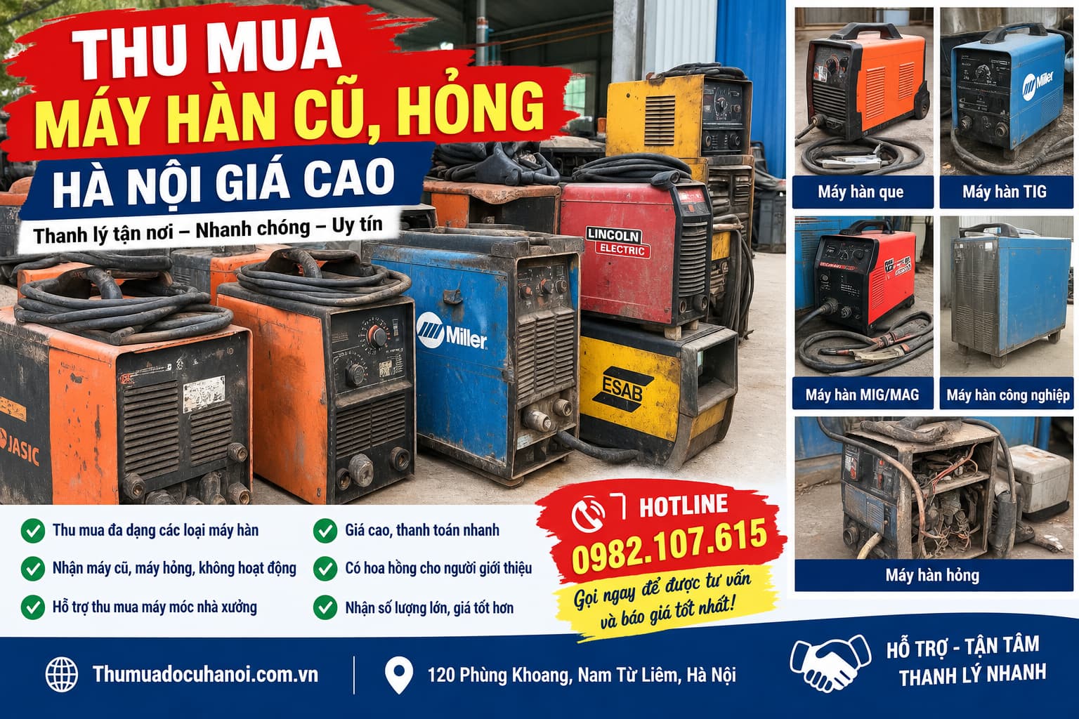 Thu Mua Máy Hàn Cũ Hà Nội Giá Cao Thanh Lý Tận Nơi, Không ngại xa