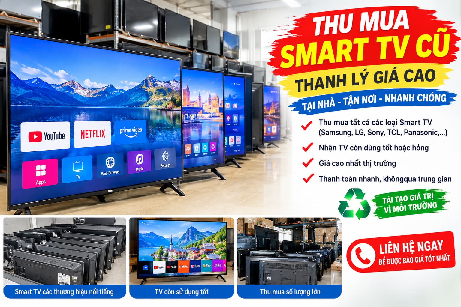 Thu Mua Tivi Cũ Hà Nội Giá Cao Thanh Lý Tận Nơi chỉ 1 cuộc gọi