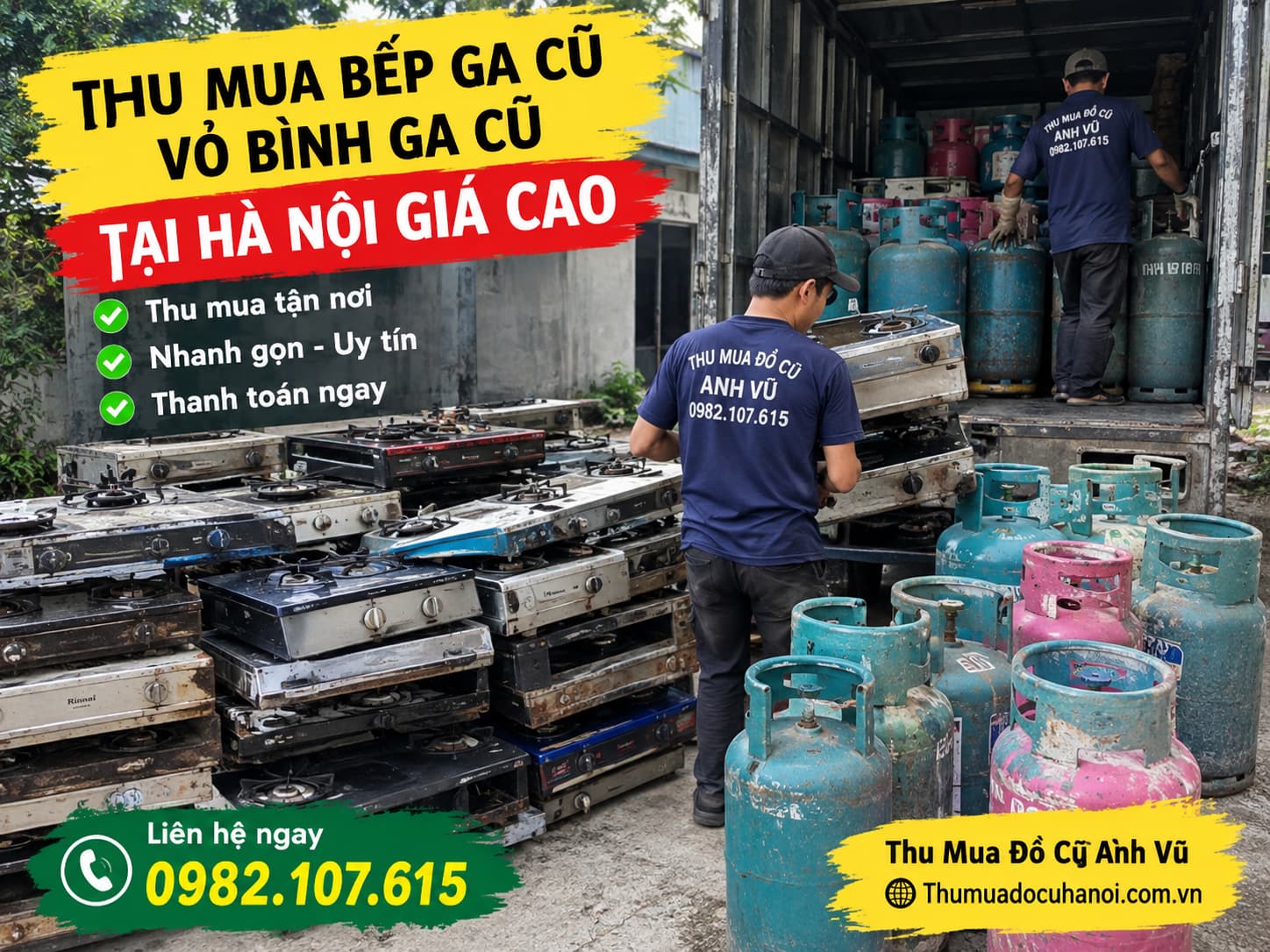 Thu Mua Bếp Ga Cũ, Vỏ Bình Gas Hà Nội Giá Cao Tận Nơi, Nhanh Gọn